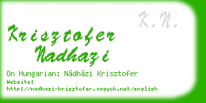 krisztofer nadhazi business card